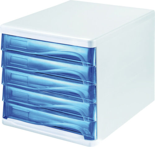Schubladenbox 5Fach grau/t.blau