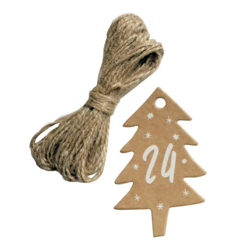 Hangtag Adventskalenderanhänger kraft