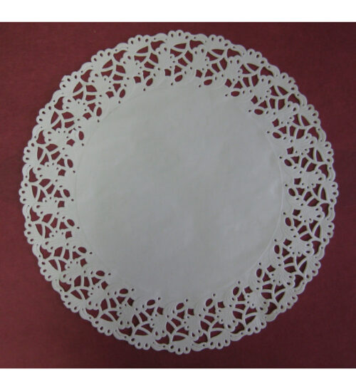 Spitzen 22 cm Kraft gebleicht weiss 40gm2, Motiv Rose