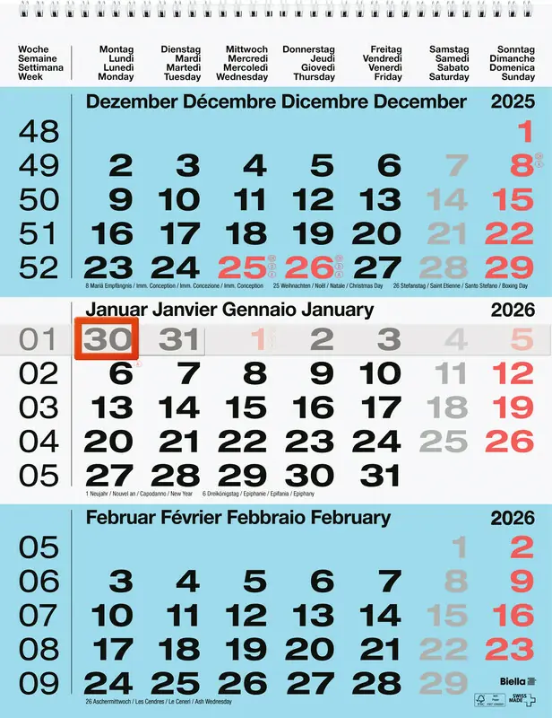 3-Monatsblock 20 31x40 blau Wi