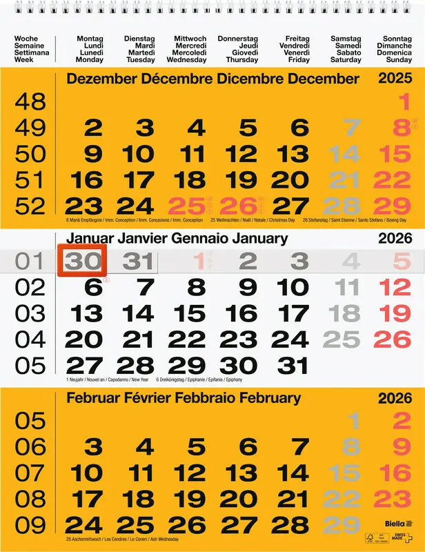 3-Monatsblock 20 31x40 gelb Wi