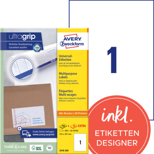 Etiketten 210x297mm