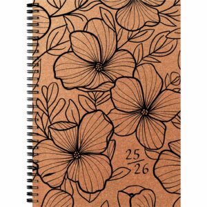 Recycling-Leather weekly A5 Flowers