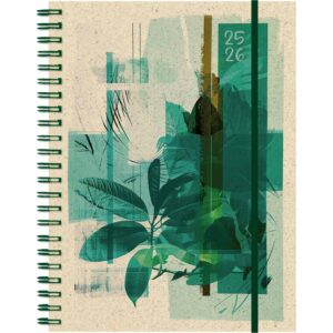 Graspapier weekly A6 12 Monate Plants