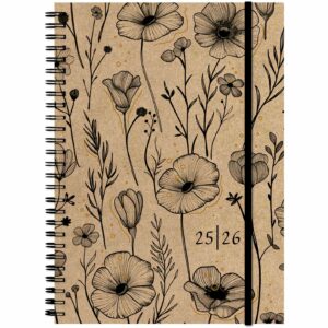 Kraft weekly A5 17 Monate Flowers