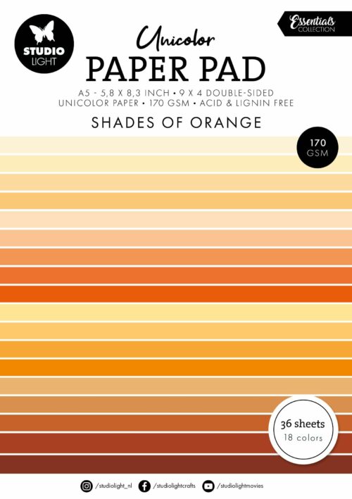 Papierblock doppelseitig Shades of Orange