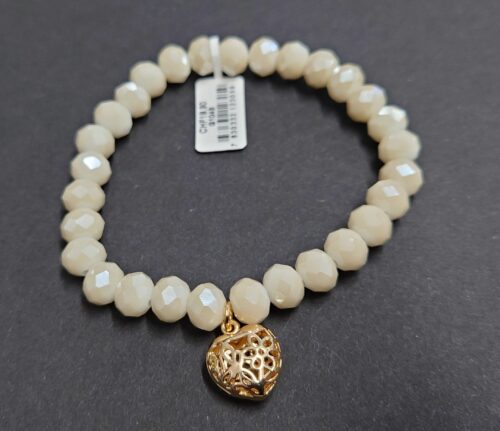 Armband aus Glas 8 mm mit Charm gold – Bild 2