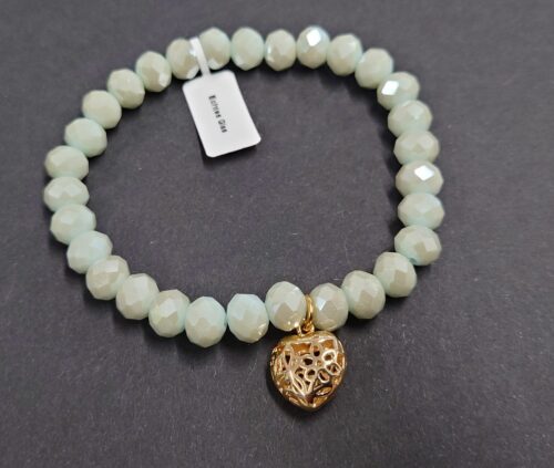 Armband aus Glas 8 mm mit Charm gold – Bild 2