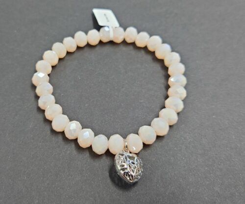 Armband aus Glas 8 mm mit Charm silber – Bild 2
