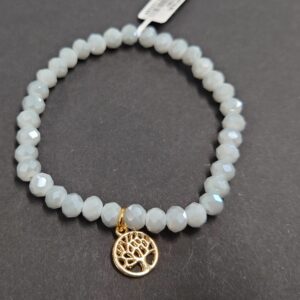 Armband aus Glas 6 mm mit Herz gold