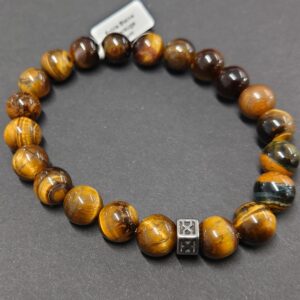 Männerarmband echte Steine 10 mm / Gr.22