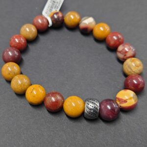 Männerarmband echte Steine 10 mm / Gr.21