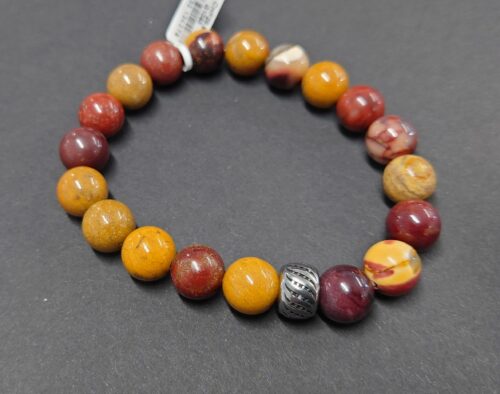 Männerarmband echte Steine 10 mm / Gr.21