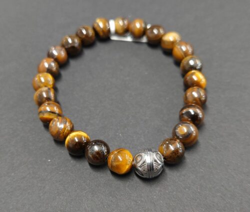 Männerarmband echte Steine 8 mm / Gr.20