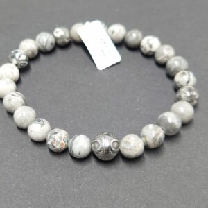 Männerarmband echte Steine 8 mm / Gr.20