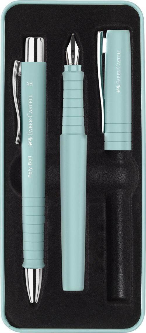 Set Poly Ball Pen schwarz Füllhalter Kugelschreiber