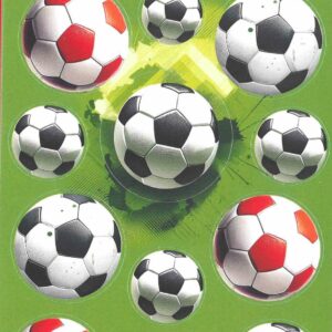 Stickers Fussball rot/schwarz