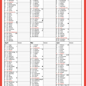Wandkalender 6M/1S A4 hoch