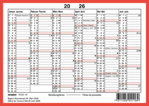 Wandkalender 6M/1S A6 quer
