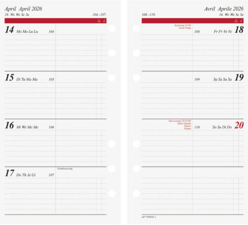 Wochenkalender Timing 2 1W/2S