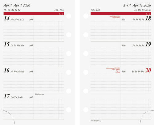 Wochenkalender Timing 3 1W/2S