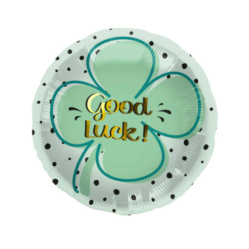 Folienballon Good Luck Kleeblatt mehrfarbig