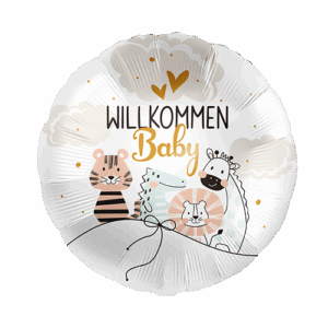 Folienballon Willkommen Baby