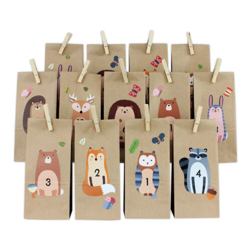 Adventskalender-Tüten Waldtiere