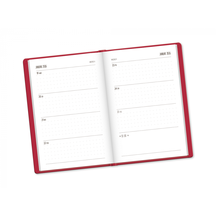 Terminplaner 2026 Lederlook Rot – Bild 2