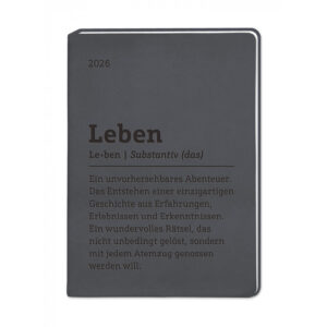 Terminplaner 2026 Lederlook schwarz