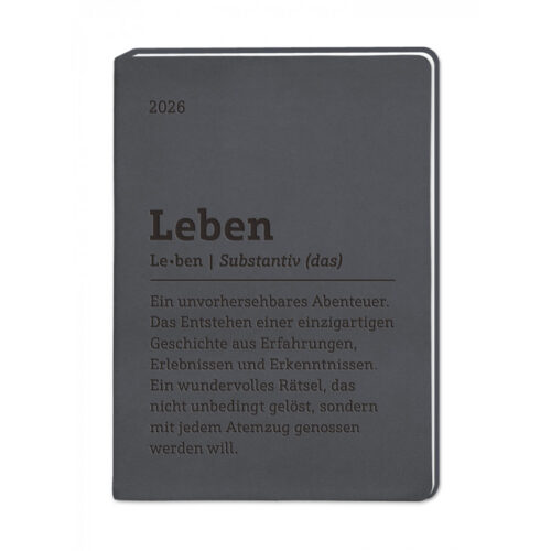 Terminplaner 2026 Lederlook schwarz