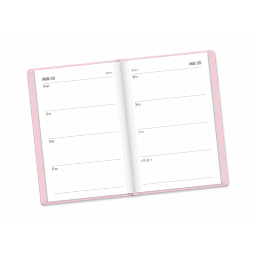Terminplaner 2026 Lederlook Rosa – Bild 2
