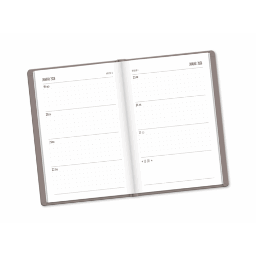 Terminplaner 2026 Lederlook Taupe – Bild 2