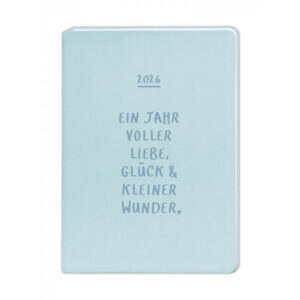 Terminplaner 2026 Lederlook Hellblau