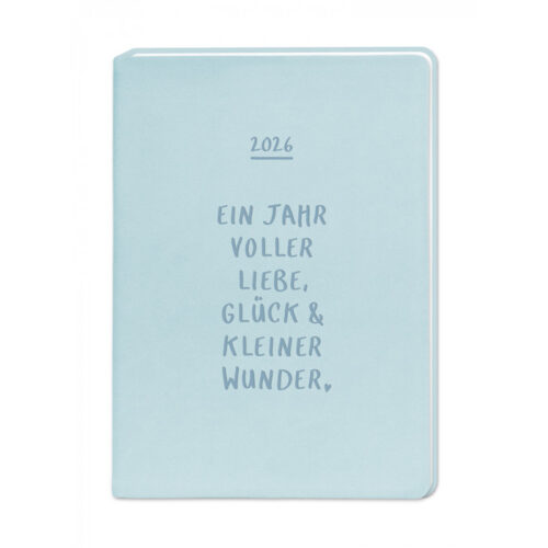 Terminplaner 2026 Lederlook Hellblau