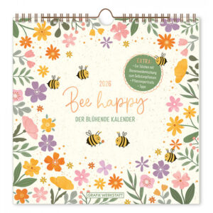 Wandkalender quadratisch 2026 Bee happy