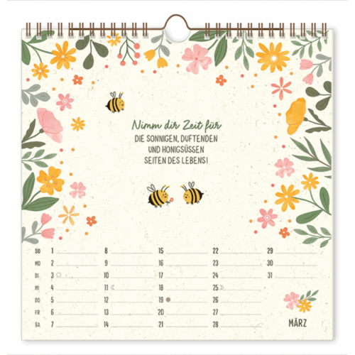 Wandkalender quadratisch 2026 Bee happy – Bild 2