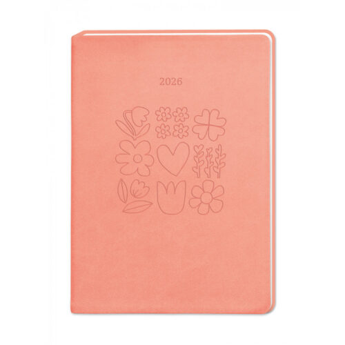 Terminplaner 2026 Lederlook Peach
