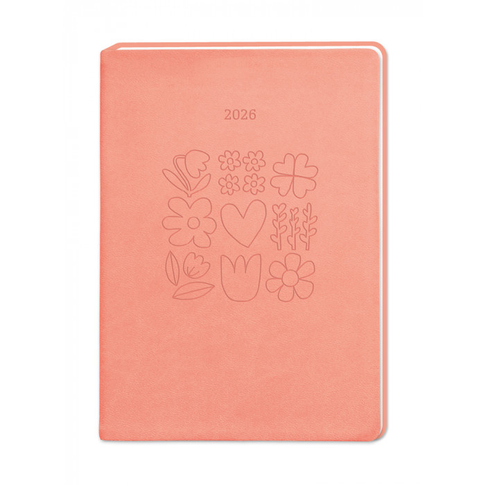 Terminplaner 2026 Lederlook Peach