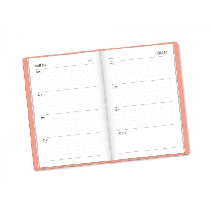 Terminplaner 2026 Lederlook Peach – Bild 2