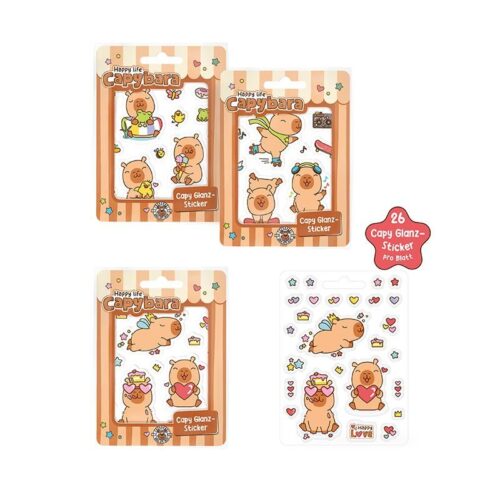 Happy life Capybara Glanz-Sticker