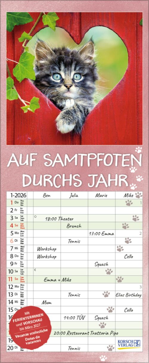 Auf Samtpfoten durch's Jahr