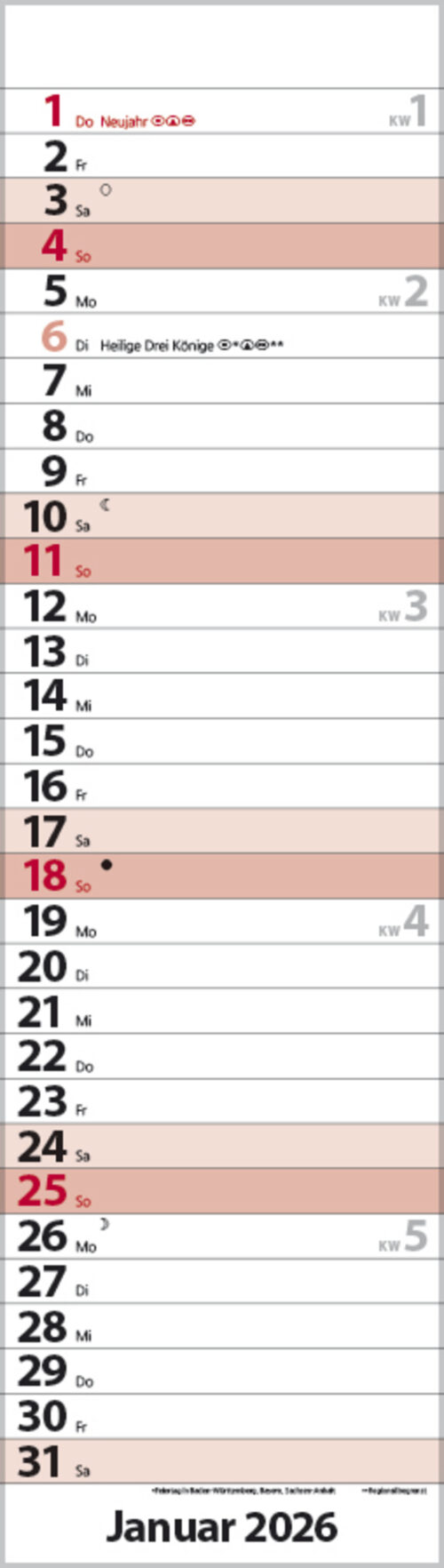 Streifenplaner Mini Rot – Bild 2