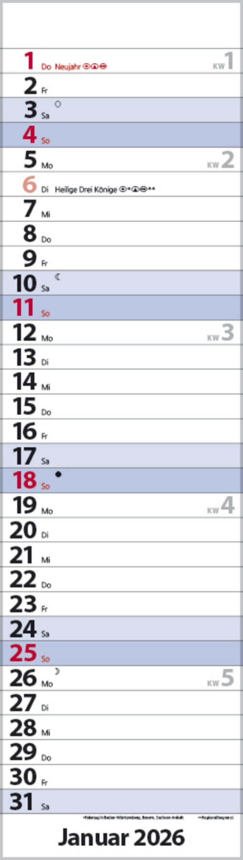 Streifenplaner Mini Blau – Bild 2