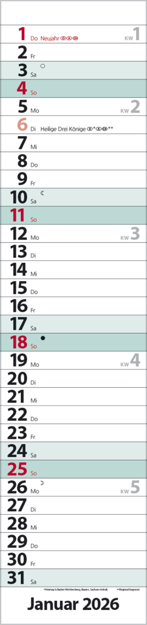 Streifenplaner Compact Türkis – Bild 2