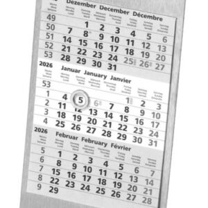 Tischaufstell-Kalender Edelstahl