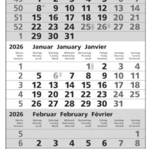 Tischaufstell-Kalender Edelstahl Einlage