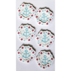 Art-Work: Anker hellblau rot