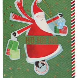 Präge-Karte Santa 3D inkl. Anhänger