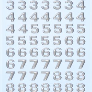 Sticker Zahlen silber